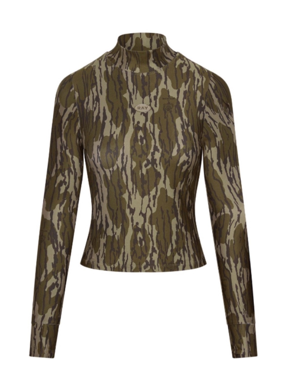 RAY the Brand Mossy Oak Bottomland Camo Sprint Long Sleeve Shirt - Brown/Olive